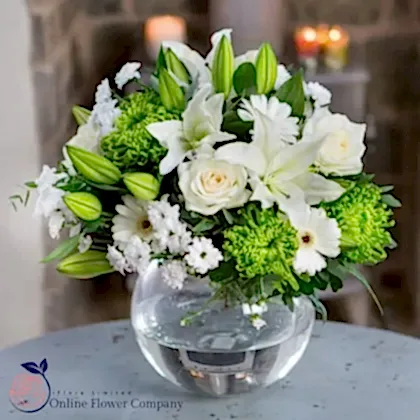 White Lily and Rose Bouquet