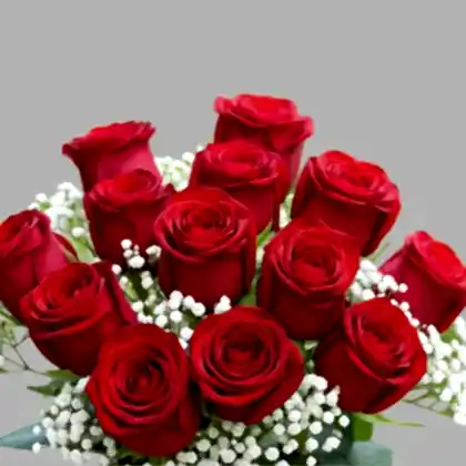 12 kisses Red Roses Bouquet