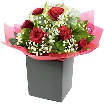 Luxury 6 Kisses Red Roses Bouquet - Next Day Delivery Save 10%