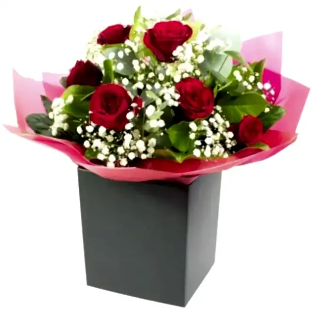 Luxury 6 Kisses Red Roses Bouquet - Next Day Delivery Save 10%