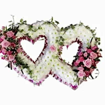 Double Heart Funeral Arrangements | Arrangements Flower cost near me | Double Heart Funeral flower cost | Online flower company