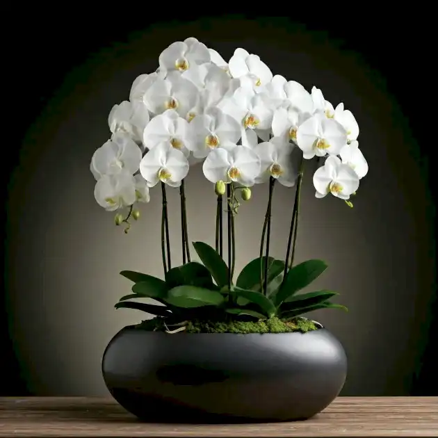 White Phalaenopsis Orchid Planter - Image 3
