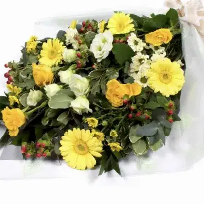 Sunflower & Daisy Delight Funeral Wreath