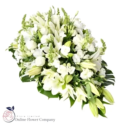White Coffin Spray Flowers