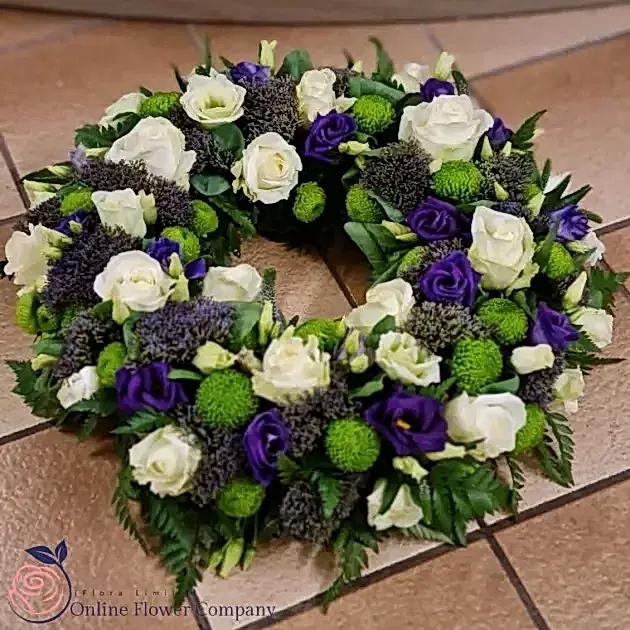 White Fresh Flower Funeral Wreaths