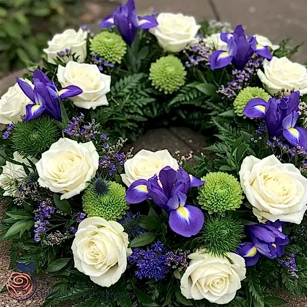 White Fresh Flower Funeral Wreaths