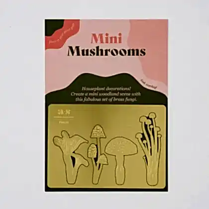 Brass Mushroom Ornaments for Indoor Plants Pots