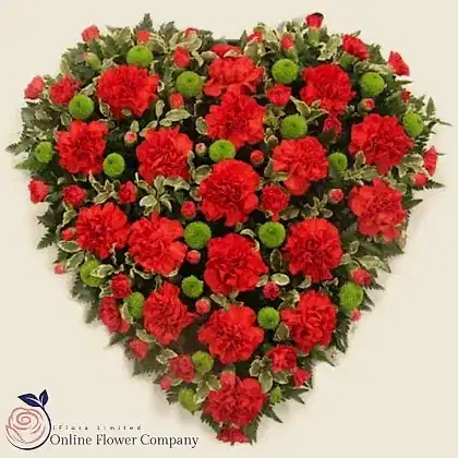 Red Rose Heart Funeral Flower
