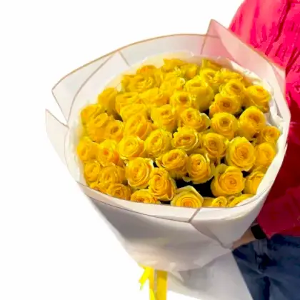 50 yellow roses bouquet