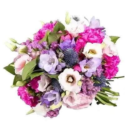 Pink roses and crocus flowers Bouquet