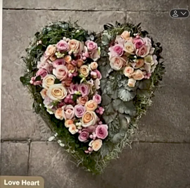Love Heart Funeral Flowers